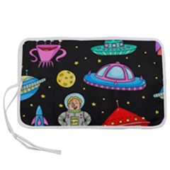 Seamless Pattern With Space Objects Ufo Rockets Aliens Hand Drawn Elements Space Pen Storage Case (S)