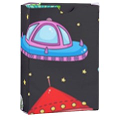 Seamless Pattern With Space Objects Ufo Rockets Aliens Hand Drawn Elements Space Playing Cards Single Design (Rectangle) with Custom Box