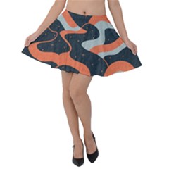 Dessert And Mily Way  pattern  Velvet Skater Skirt by coffeus