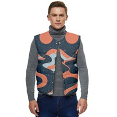 Dessert And Mily Way  pattern  Men s Button Up Puffer Vest	