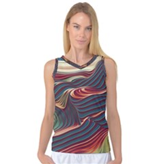 Dessert Storm Wave  pattern  Women s Basketball Tank Top by coffeus