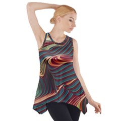 Dessert Storm Wave  pattern  Side Drop Tank Tunic by coffeus