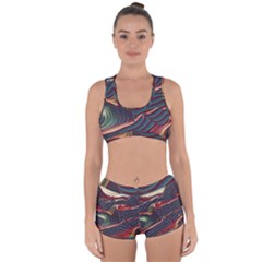 Dessert Storm Wave  pattern  Racerback Boyleg Bikini Set by coffeus