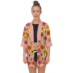 Floral Pattern Shawl Open Front Chiffon Kimono by flowerland