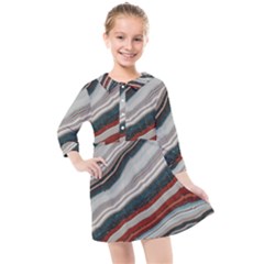Dessert Road  pattern  All Over Print Design Kids  Quarter Sleeve Shirt Dress