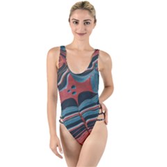 Dessert Land  pattern  All Over Print Design High Leg Strappy Swimsuit by coffeus