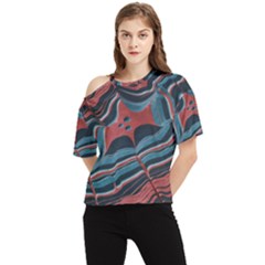 Dessert Land  pattern  All Over Print Design One Shoulder Cut Out T-shirt by coffeus