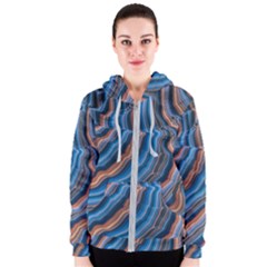 Dessert Waves  pattern  All Over Print Design Women s Zipper Hoodie by coffeus