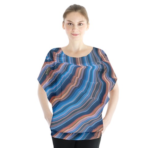 Dessert Waves  pattern  All Over Print Design Batwing Chiffon Blouse by coffeus