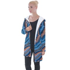 Dessert Waves  pattern  All Over Print Design Longline Hooded Cardigan by coffeus