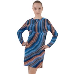 Dessert Waves  pattern  All Over Print Design Long Sleeve Hoodie Dress by coffeus