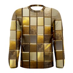 Golden Mosaic Tiles  Men s Long Sleeve T-shirt by essentialimage