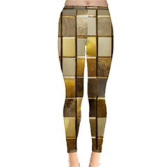 Golden Mosaic Tiles  Inside Out Leggings by essentialimage