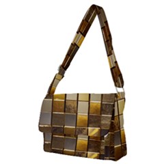 Golden Mosaic Tiles  Full Print Messenger Bag (m) by essentialimage