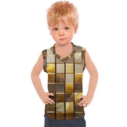 Golden Mosaic Tiles  Kids  Sport Tank Top by essentialimage