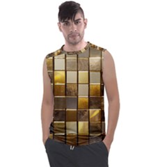Golden Mosaic Tiles  Men s Regular Tank Top by essentialimage