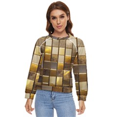 Golden Mosaic Tiles  Women s Long Sleeve Raglan T-shirt
