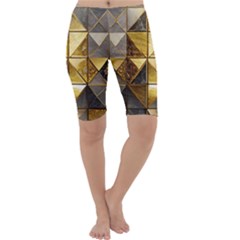 Golden Mosaic Tiles  Cropped Leggings  by essentialimage365