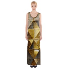 Golden Mosaic Tiles  Thigh Split Maxi Dress by essentialimage365
