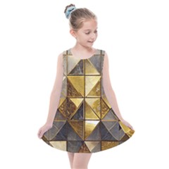 Golden Mosaic Tiles  Kids  Summer Dress by essentialimage365