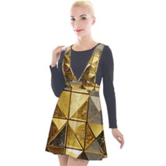 Golden Mosaic Tiles  Plunge Pinafore Velour Dress by essentialimage365