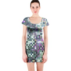 Disco Mosaic Magic Short Sleeve Bodycon Dress