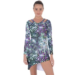 Disco Mosaic Magic Asymmetric Cut-out Shift Dress