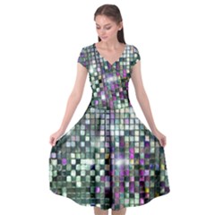 Disco Mosaic Magic Cap Sleeve Wrap Front Dress