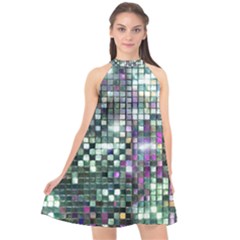 Disco Mosaic Magic Halter Neckline Chiffon Dress 