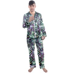 Disco Mosaic Magic Men s Long Sleeve Satin Pajamas Set