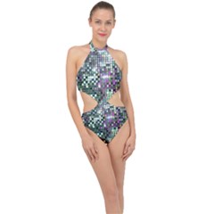 Disco Mosaic Magic Halter Side Cut Swimsuit