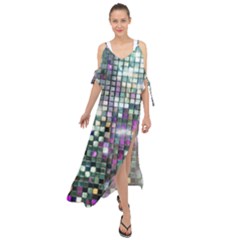 Disco Mosaic Magic Maxi Chiffon Cover Up Dress