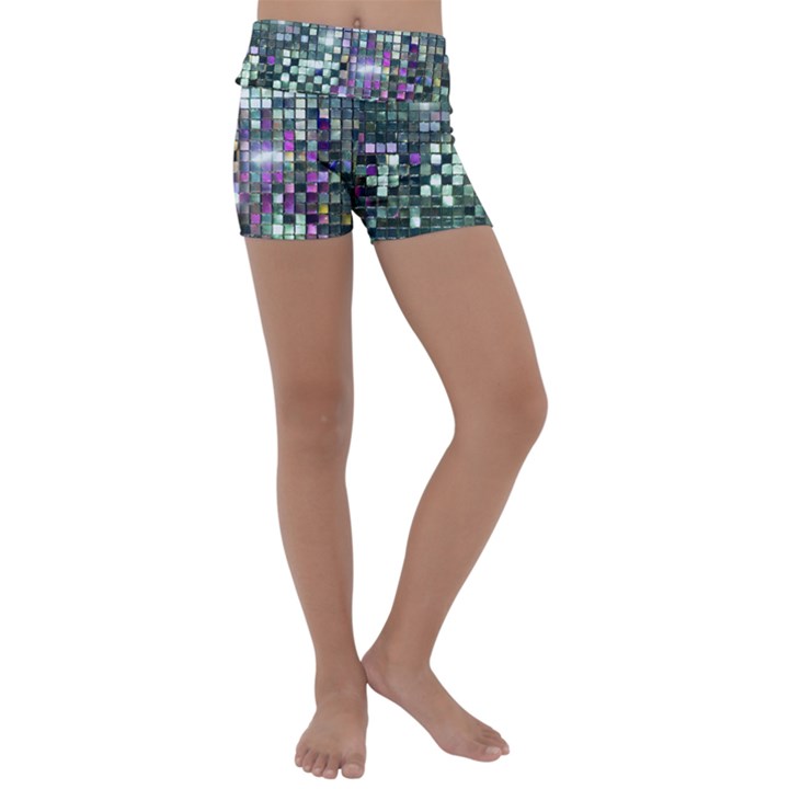 Disco Mosaic Magic Kids  Lightweight Velour Yoga Shorts