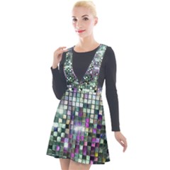 Disco Mosaic Magic Plunge Pinafore Velour Dress