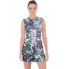 Disco Mosaic Magic Lace Up Front Bodycon Dress