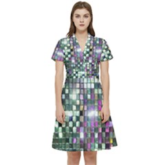 Disco Mosaic Magic Short Sleeve Waist Detail Dress by essentialimage365