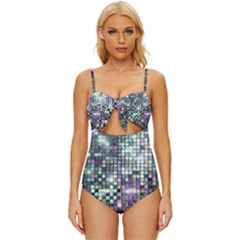 Disco Mosaic Magic Knot Front One-piece Swimsuit