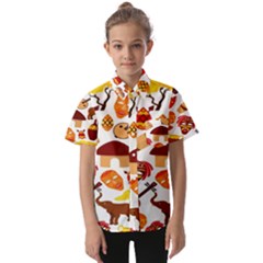 Africa Jungle Ethnic Tribe Travel Seamless Pattern Vector Illustration Kids  Short Sleeve Shirt