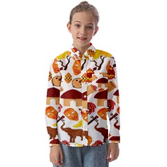 Africa Jungle Ethnic Tribe Travel Seamless Pattern Vector Illustration Kids  Long Sleeve Shirt