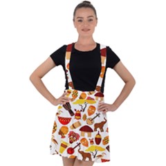 Africa Jungle Ethnic Tribe Travel Seamless Pattern Vector Illustration Velvet Suspender Skater Skirt