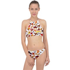 Africa Jungle Ethnic Tribe Travel Seamless Pattern Vector Illustration Halter Bikini Set