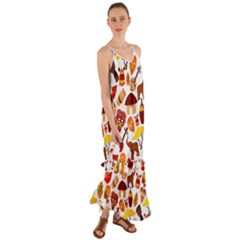 Africa Jungle Ethnic Tribe Travel Seamless Pattern Vector Illustration Cami Maxi Ruffle Chiffon Dress