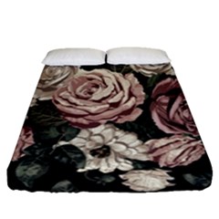 Elegant Seamless Pattern Blush Toned Rustic Flowers Fitted Sheet (queen Size) by Hannah976