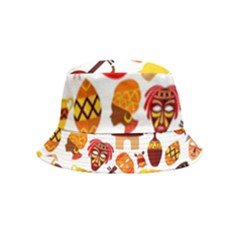 Africa Jungle Ethnic Tribe Travel Seamless Pattern Vector Illustration Inside Out Bucket Hat (Kids)
