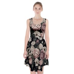 Elegant Seamless Pattern Blush Toned Rustic Flowers Racerback Midi Dress by Hannah976