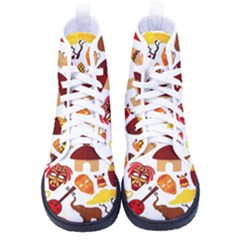 Africa Jungle Ethnic Tribe Travel Seamless Pattern Vector Illustration Kid s High-Top Canvas Sneakers