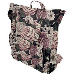 Elegant Seamless Pattern Blush Toned Rustic Flowers Buckle Up Backpack by Hannah976