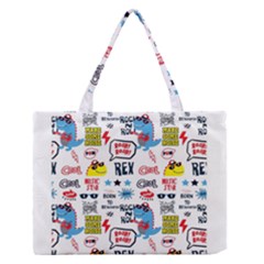 Monster Cool Seamless Pattern Zipper Medium Tote Bag