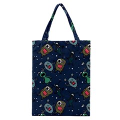 Monster Alien Pattern Seamless Background Classic Tote Bag by Hannah976