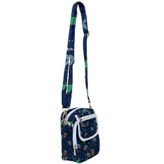 Monster Alien Pattern Seamless Background Shoulder Strap Belt Bag